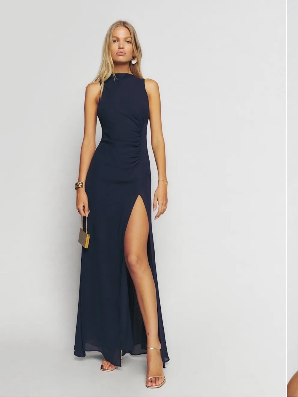 Reformation Senna Dress Navy